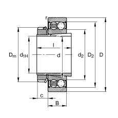 Bearing 2213-K-2RS-TVH-C3 + H313 FAG