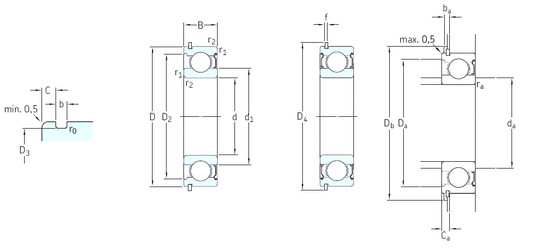 Bearing 6314-ZNR SKF