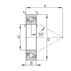 Bearing BSB040072-2RS-T FAG