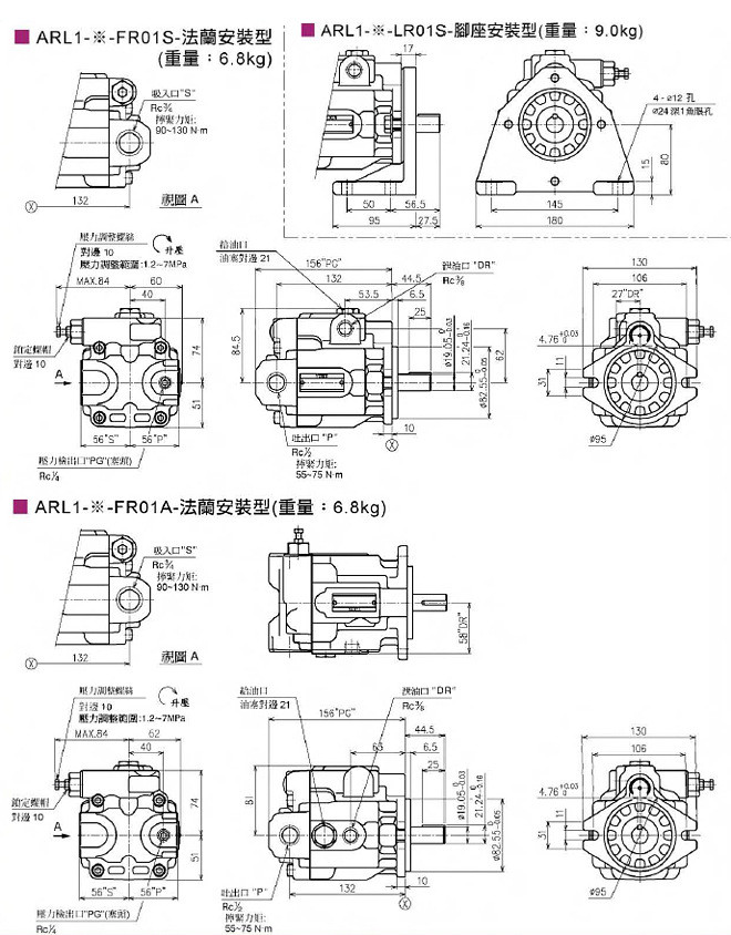Yuken variable displacement piston pump ARL1-16-FL01S-10