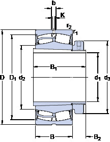 Bearing 23122-2CS5K/VT143 + H 3122 E SKF