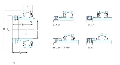 Bearing E2.YET208-108 SKF #1 image